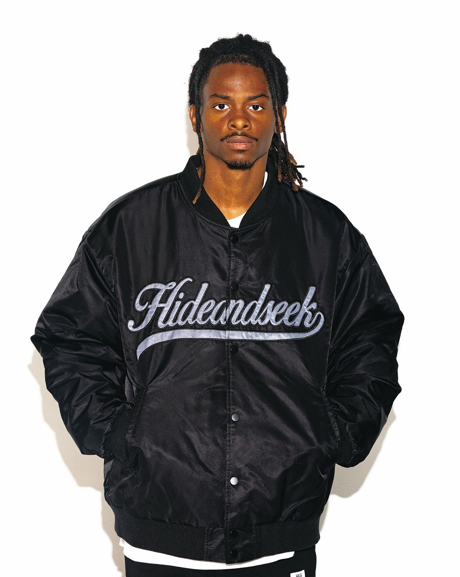 Nylon Varsity Jacket (BLACK) / オリジナル ナイロン スタジャン