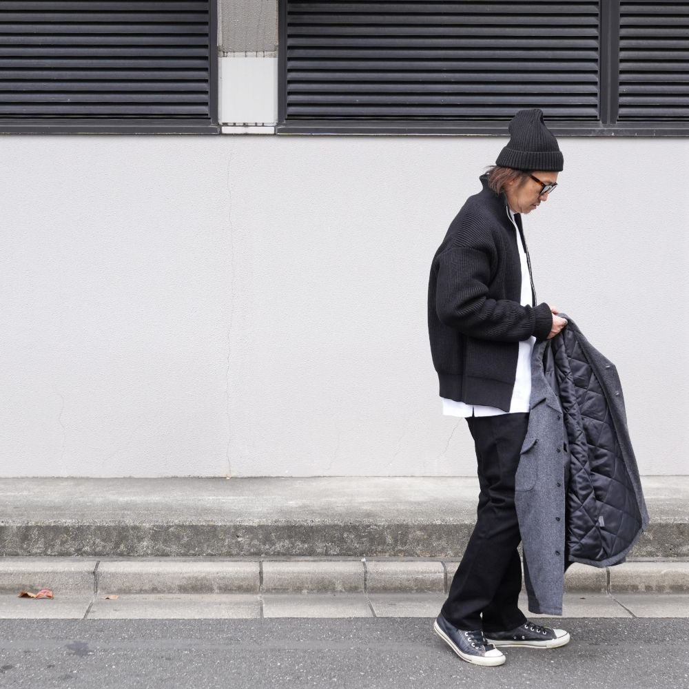 【ラスト1点】Heavyweight Trucker Knit Blouson (BLK) /  ドライバーズ ニットブルゾン