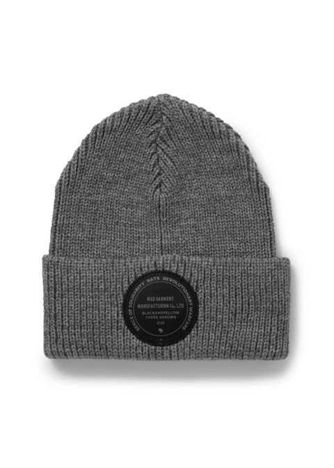 【ラスト1点】KNIT CAP CIRCLE PATCH (CHARCOAL) / サークルパッチ ニットキャップ
