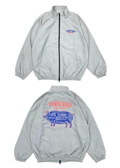 PORK BACK NYLON JKT (GRAY) / ポークバック ナイロン トラック ジャケット