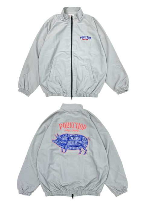 PORK BACK NYLON JKT (GRAY) / ポークバック ナイロン トラック ジャケット
