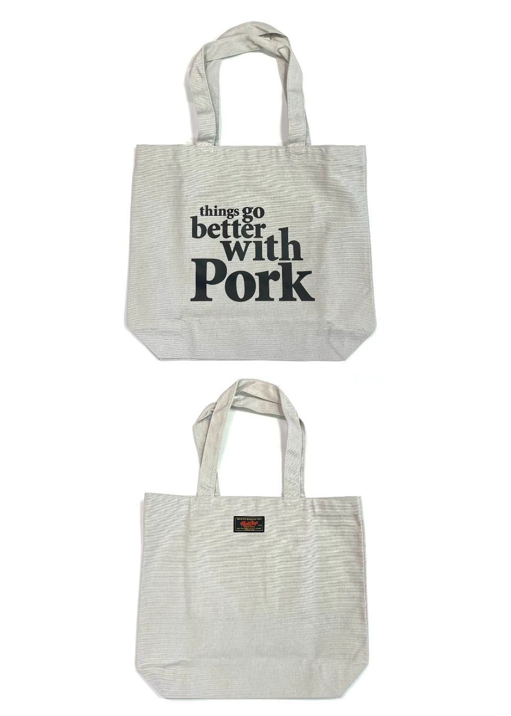 THINGS GO BETTER TOTE BAG (GRAY) / プリントトートバッグ