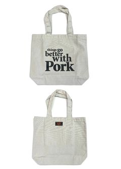 THINGS GO BETTER TOTE BAG (GRAY) / プリントトートバッグ