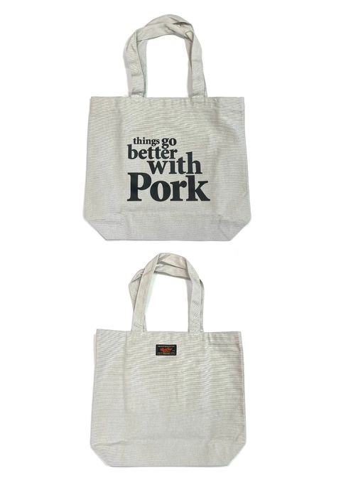 THINGS GO BETTER TOTE BAG (GRAY) / プリントトートバッグ