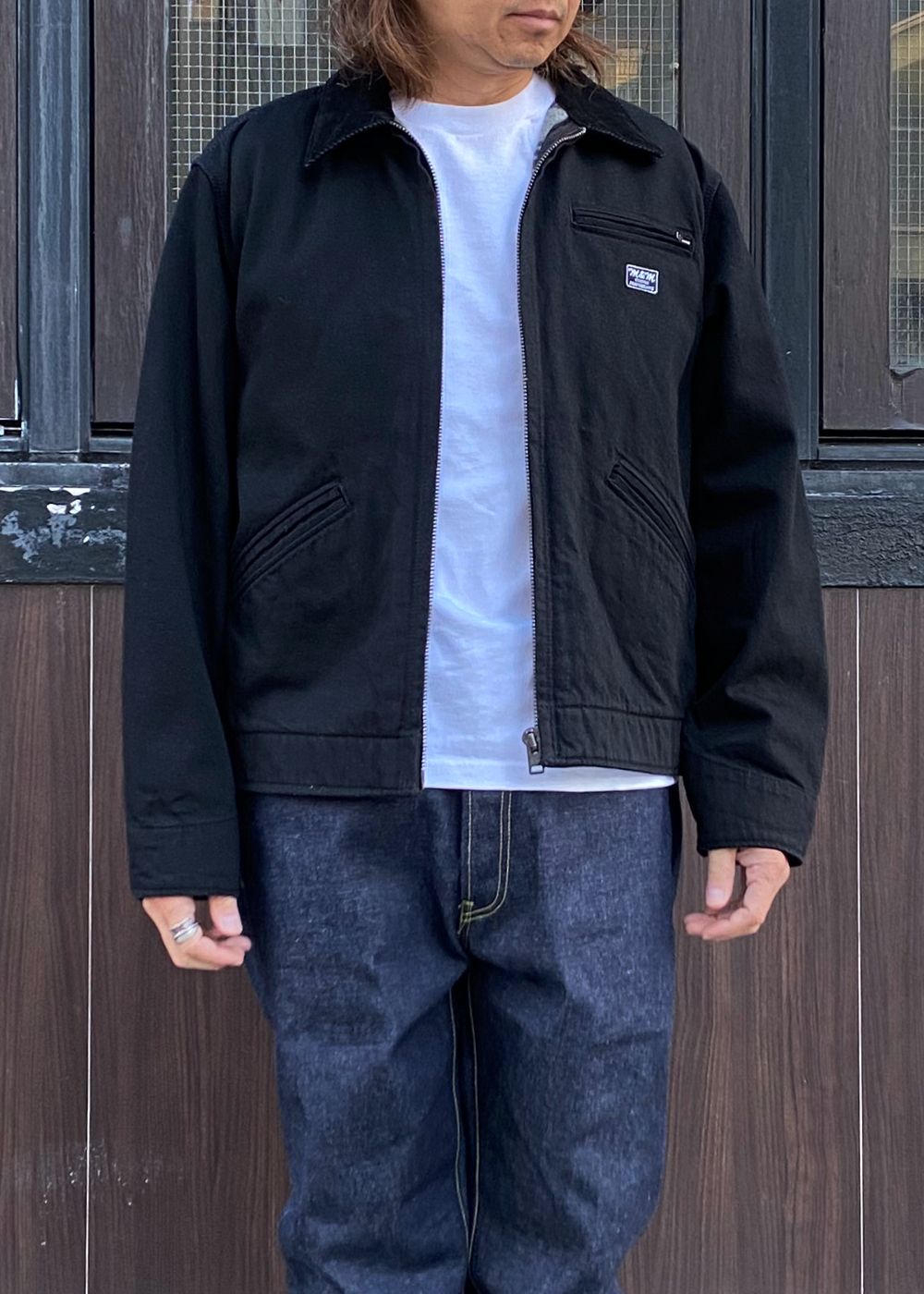 M&M CUSTOM PERFORMANCE × MINEDENIM Black Denim Detroit Jacket (BLACK) / × M&M カスタムパフォーマンス  コラボ ワーク ジャケット