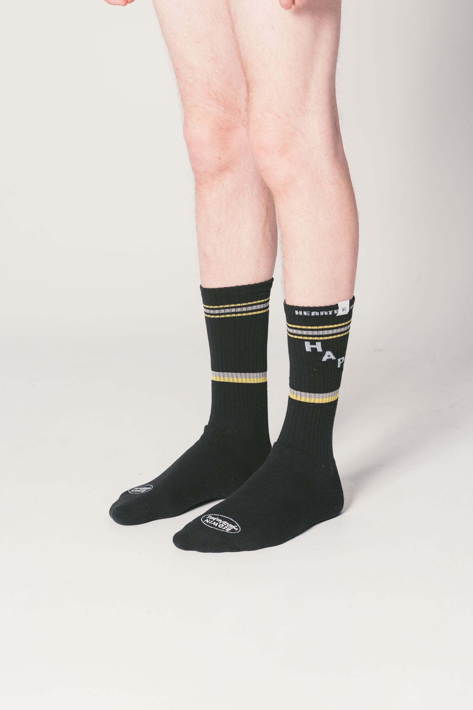 2 Pcs JACQUARD SOCKS "LARRY" (BURGUNDY) / 2パック ラインソックス