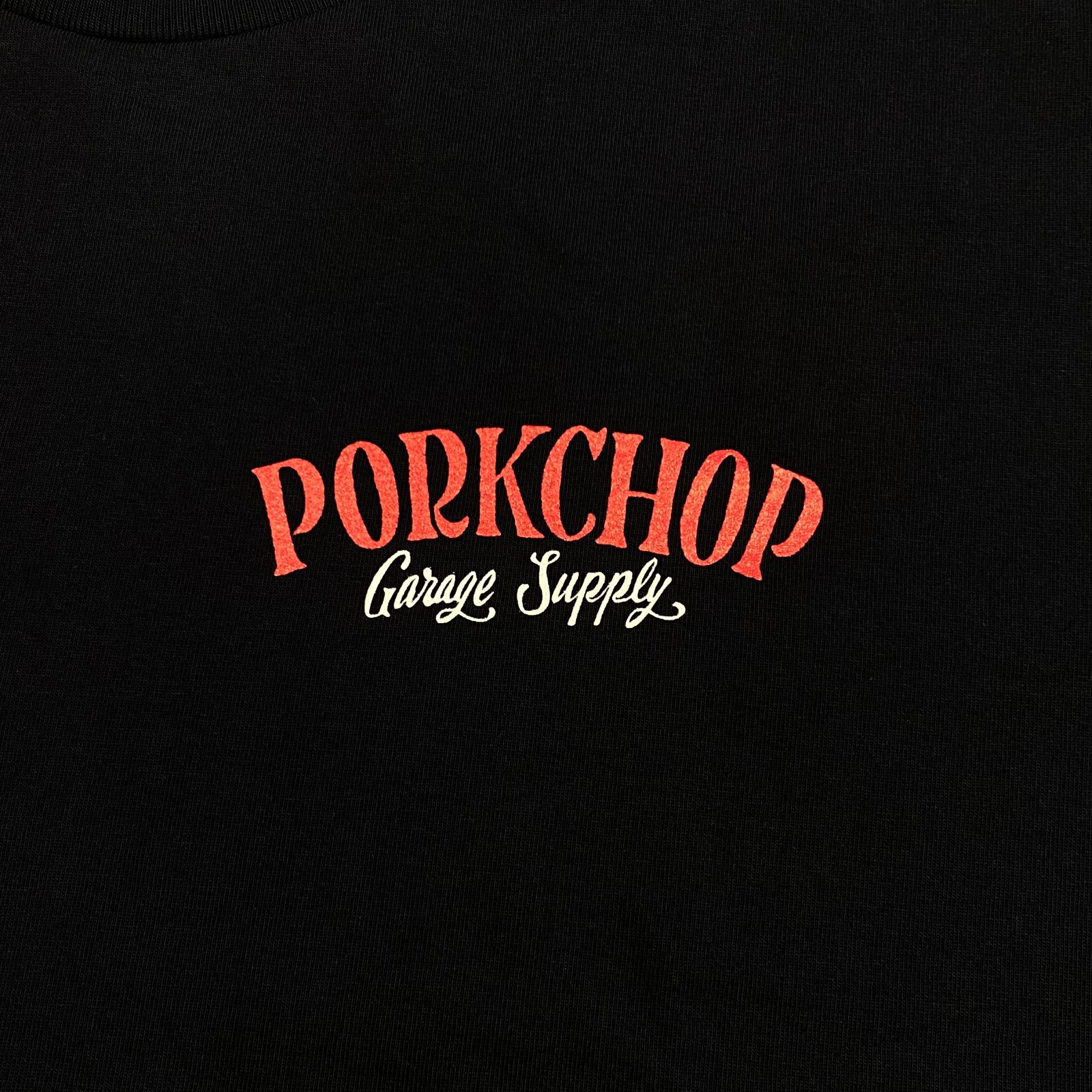 PORK BACK TEE (BLACK) / ポークバック ロゴ Tシャツ