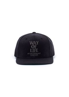 EMBROIDERY CAP "WAY OF LIFE" (BLACK×CHARCOAL) / ロゴ刺繍ベースボールキャップ