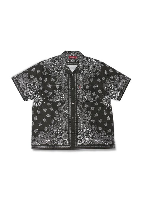 HIDE AND SEEK - Bandana Pattern S/S Shirt (BLACK) / オリジナル  