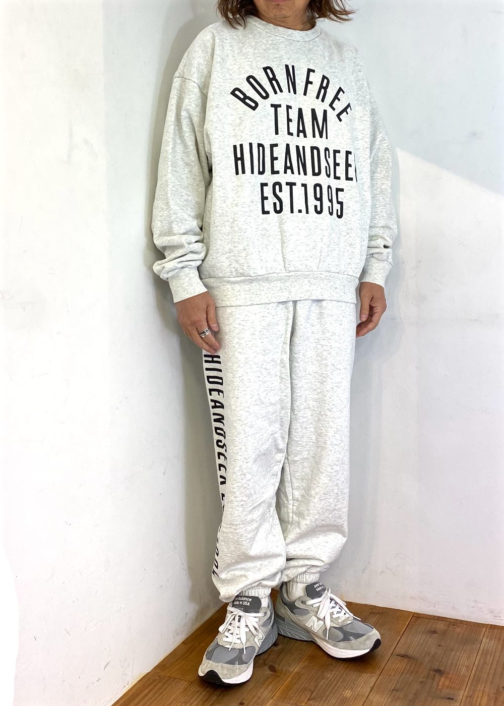 College Sweat Shirt (LIGHT GRAY) / オリジナル セットアップ クルーネック スウェット / セットアップ可能