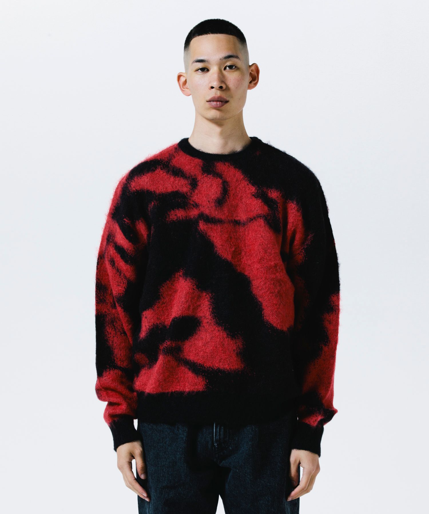 ROTTWEILER - R9 PAINTED KNIT (BLACK) / クルーネック モヘア