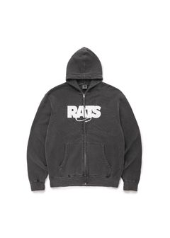 PIGMENT DYED ZIP HOODIE (BLACK) / ピグメントダイ ジップ スウェット パーカー