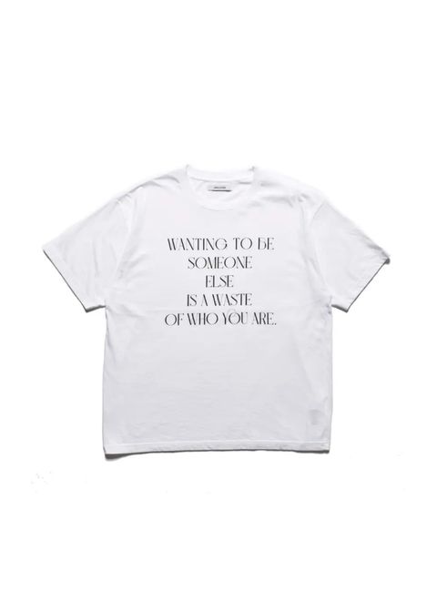 WANTING TO BE SOMEONE T-SH (WHT) / タイポグラフィ プリント Tシャツ