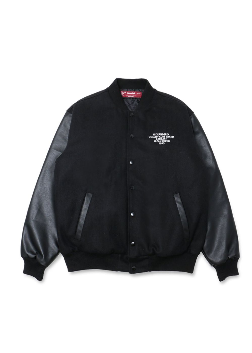 HIDE AND SEEK - VERSITY JACKET (BLACK×BLACK) / オリジナル