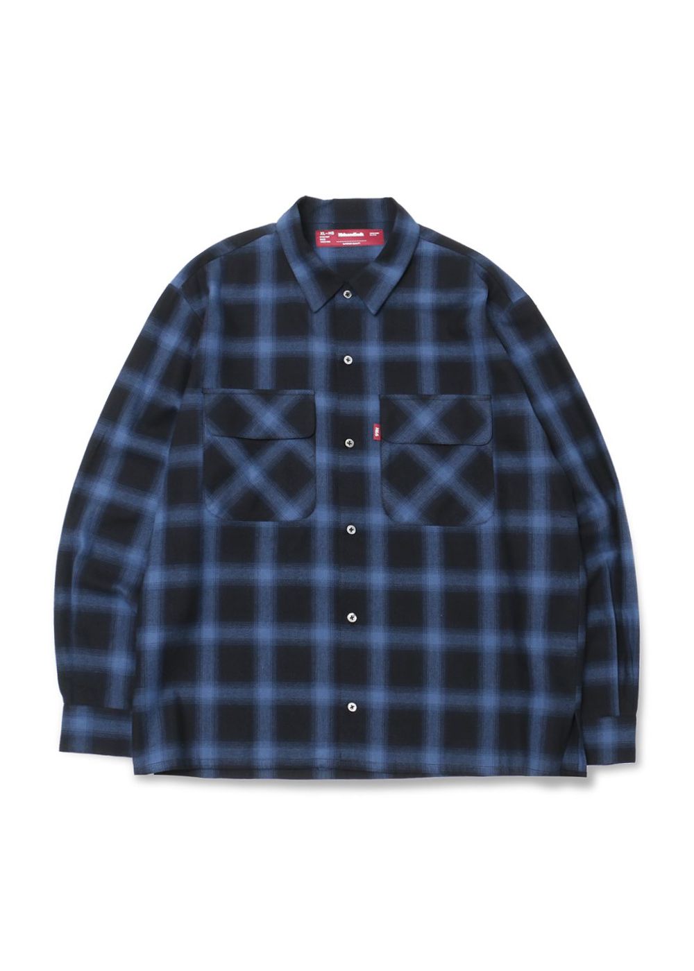 HIDE AND SEEK - OMBRE CHECK L/S SHIRT (BLUE) / オンブレ