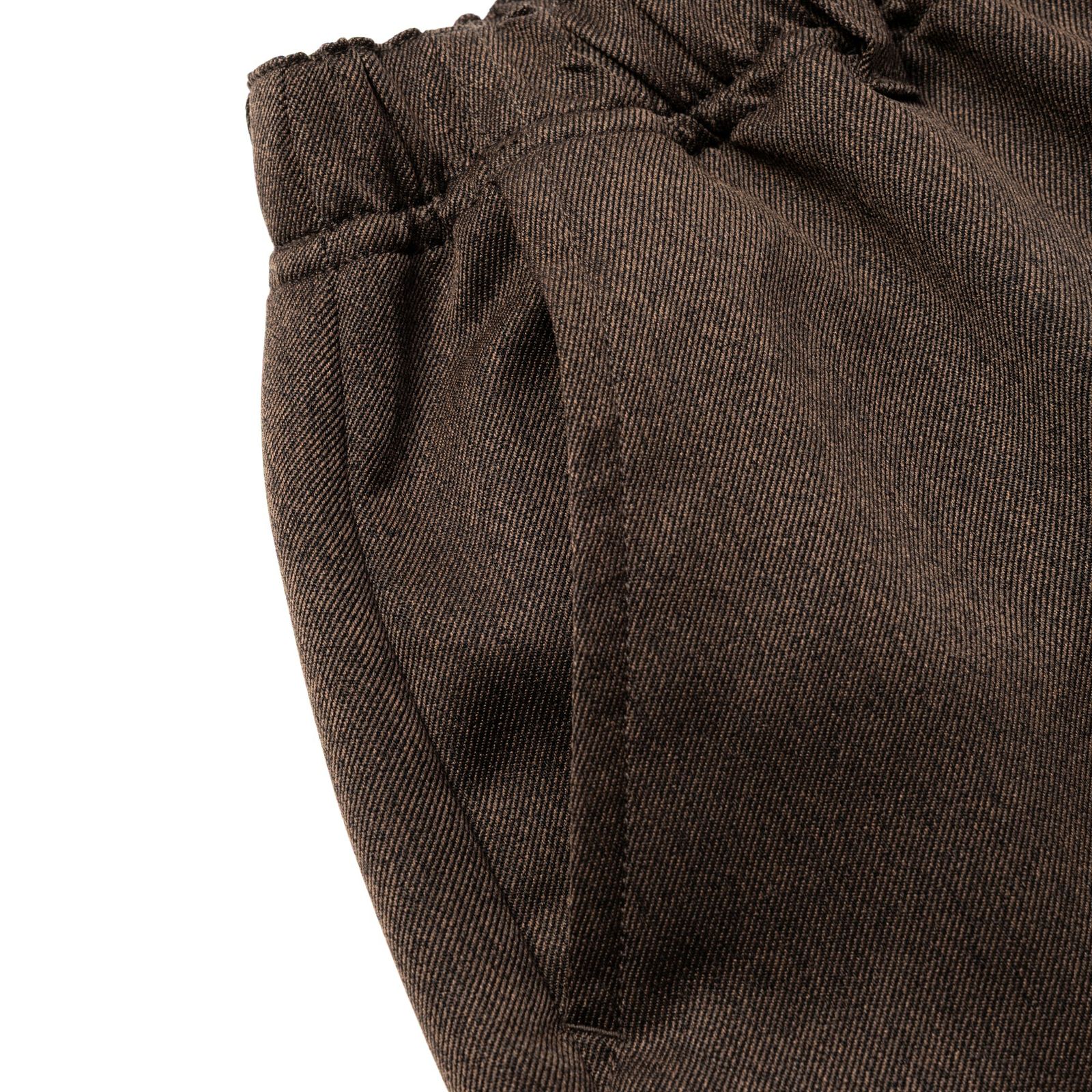 MELANGE TWILL EASY SLACKS (BROWN) / メランジ ツイル イージー スラックス