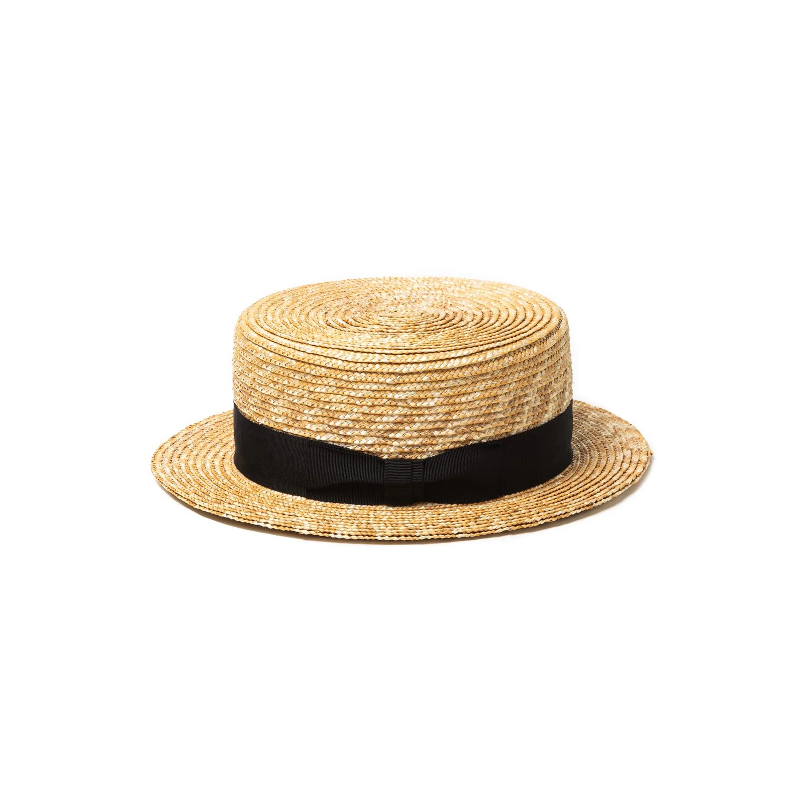 STRAW BOATER HAT (BEIGE) / オリジナル カンカン帽