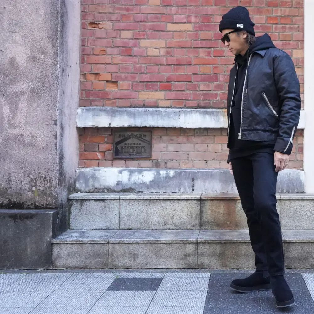 【ラスト1点】Black Coating Denim Riders JKT (BLT) / ブラック コーティング デニム ライダース ジャケット