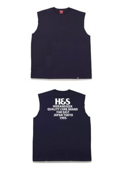 H&S Logo Sleeveless Tee (BigSilhouette) (NAVY) / カットオフ ノースリーブ Tシャツ