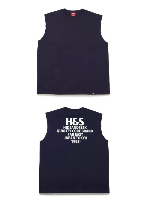 H&S Logo Sleeveless Tee (BigSilhouette) (NAVY) / カットオフ ノースリーブ Tシャツ