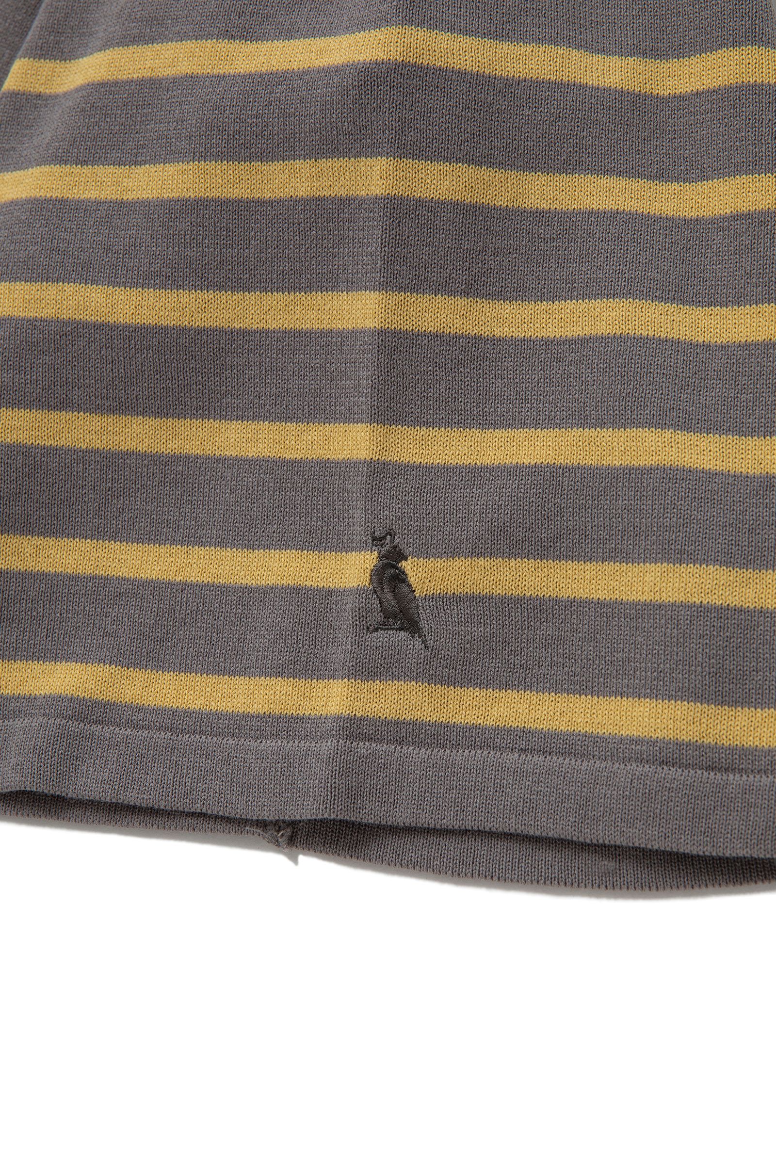 【ラスト1点】KNITTED BASQUE SHIRT "ERNEST" (GRAY) / サマーニット バスクシャツ
