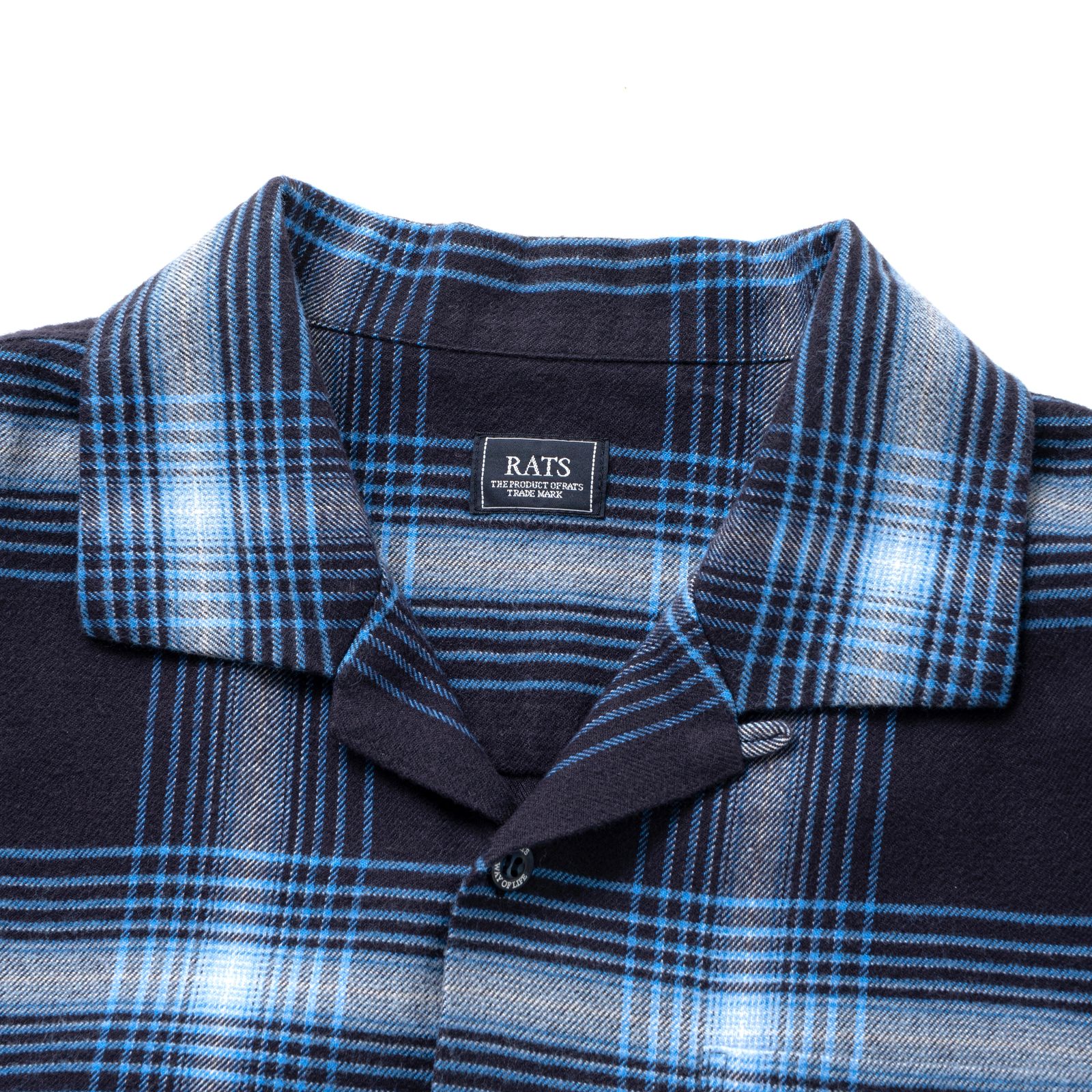 COTTON RAYON CHECK SHIRT (NAVY CHECK) / チェック コットンレーヨン ネルシャツ