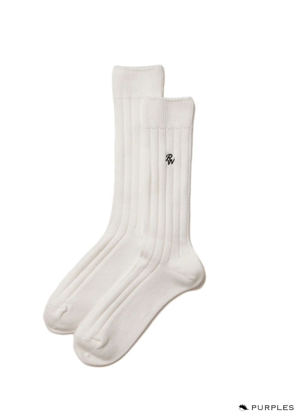 R9 PURPLE SOX (WHITE) / ×パープルズ コラボ ジャガードロゴ ソックス