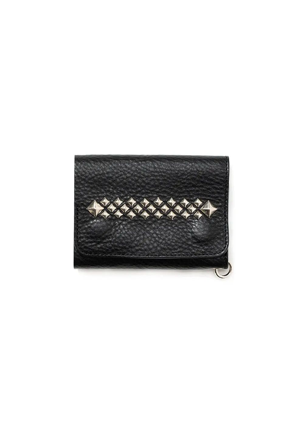 小物 CALEE STUDS LEATHER FLAP HALF WALLET CALEE - STUDS LEATHER FLAP HALF WALLET (BLACK) / スタッズ
