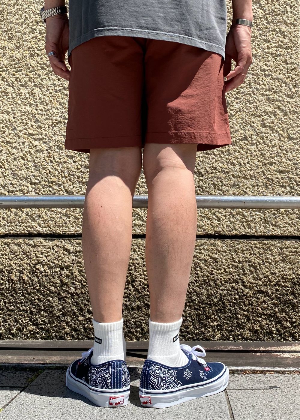 Nylon Easy Short (BROWN) / ロゴ刺繍 イージーショーツ