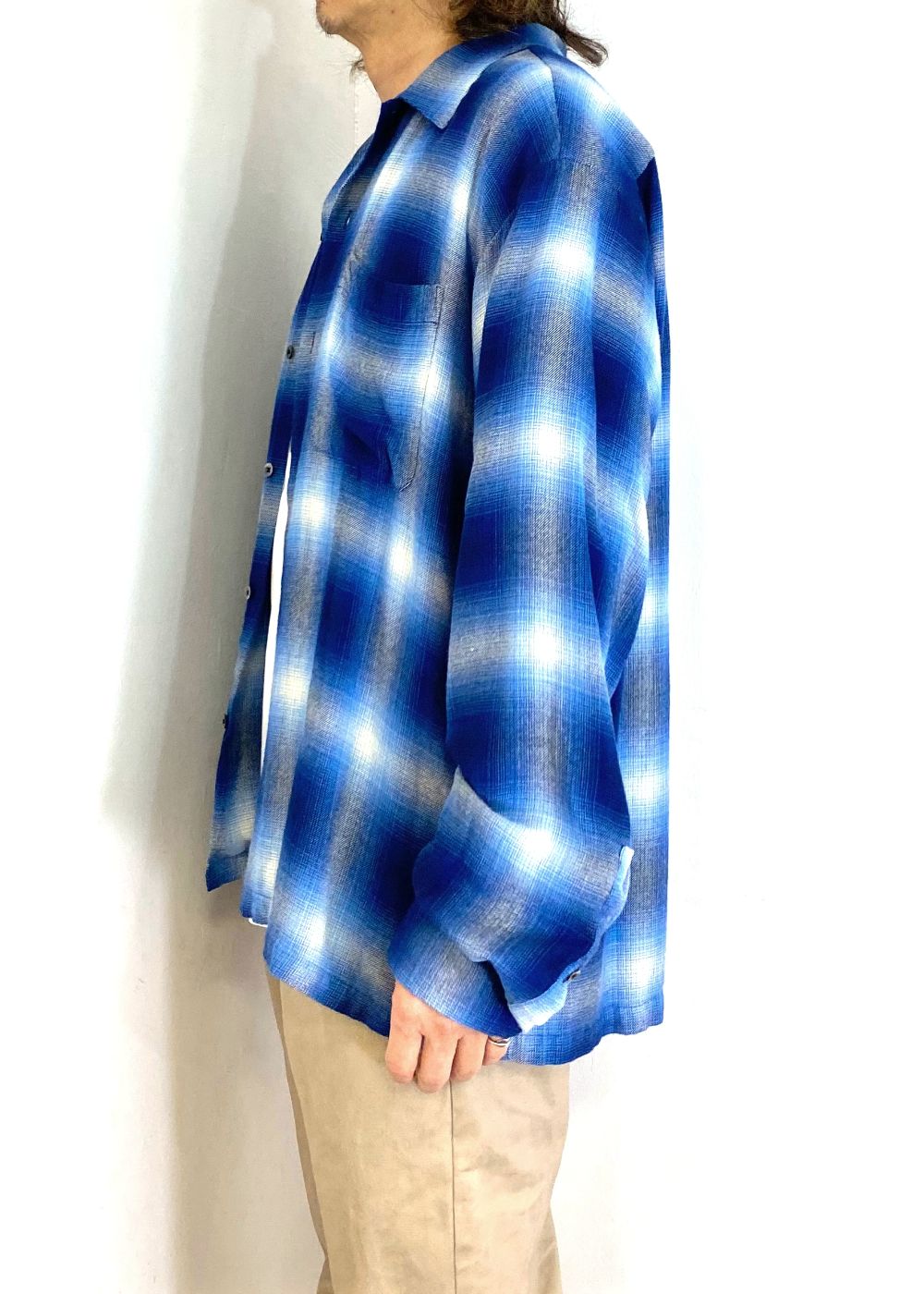 R.Flannel Ombre Open Collar SH (BPT) / オンブレチェック オープンカラーシャツ