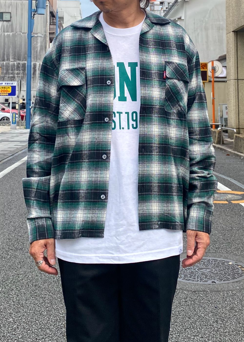 Check L/S Shirt (GREEN) / チェック ネル シャツ