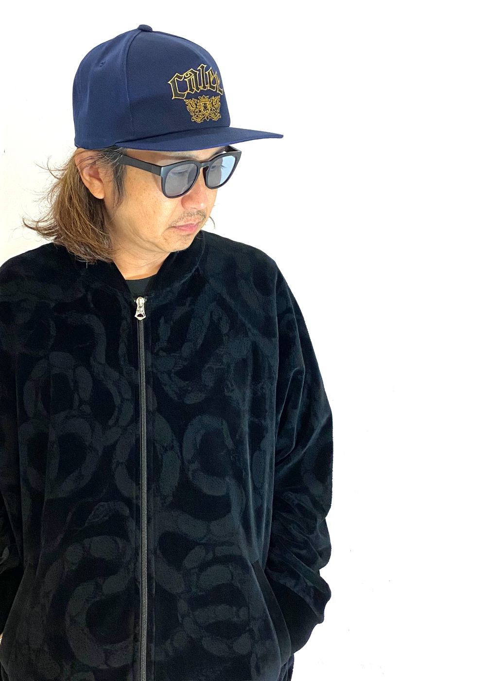 【ラスト1点】EMBLEM LOGO TWILL CAP (NAVY) / オリジナル ロゴ刺繍 キャップ