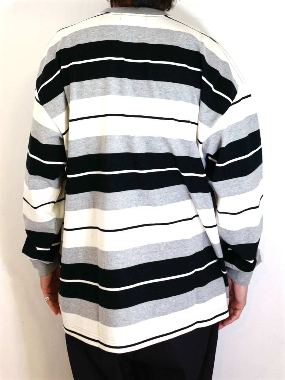 COOTIE PRODUCTIONS - Panel Border L/S Tee (BLACK×ASH GRAY×WHITE 
