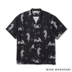 ×MIHO MURAKAMI PANTHER DOT PATTERN SH (DARK NAVY) / ×MIHO MURAKAMI コラボ レーヨン オープンカラー シャツ