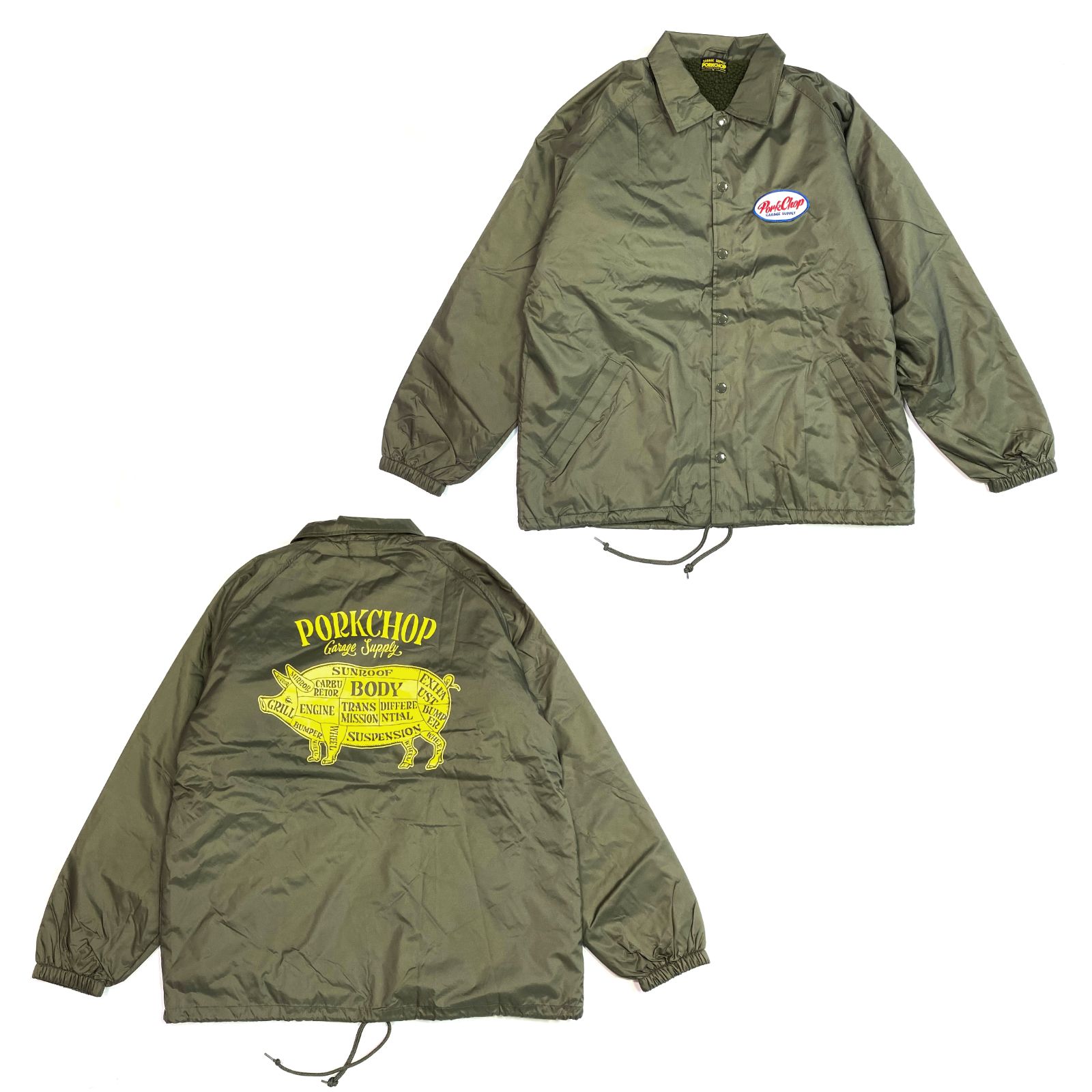 PORKCHOP GARAGE SUPPLY - BOA COACH JKT (KHAKI) / ボアインナー コーチジャケット | LOOPHOLE