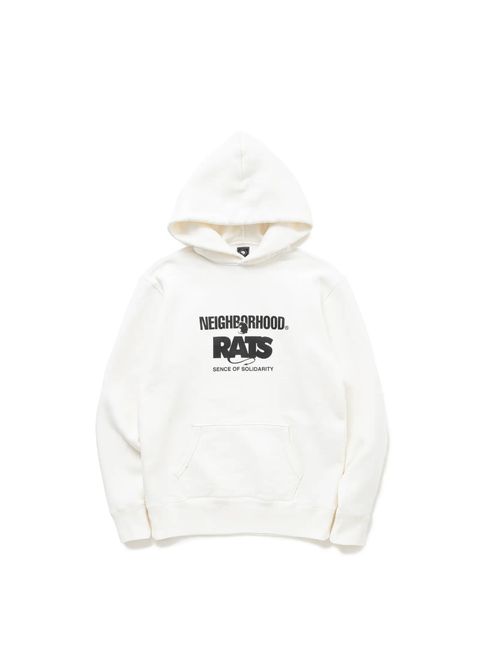 20TH RATS x NH HOODED (WHITE) / ラッツ 20周年記念 ×ネイバーフッド スウェットパーカー