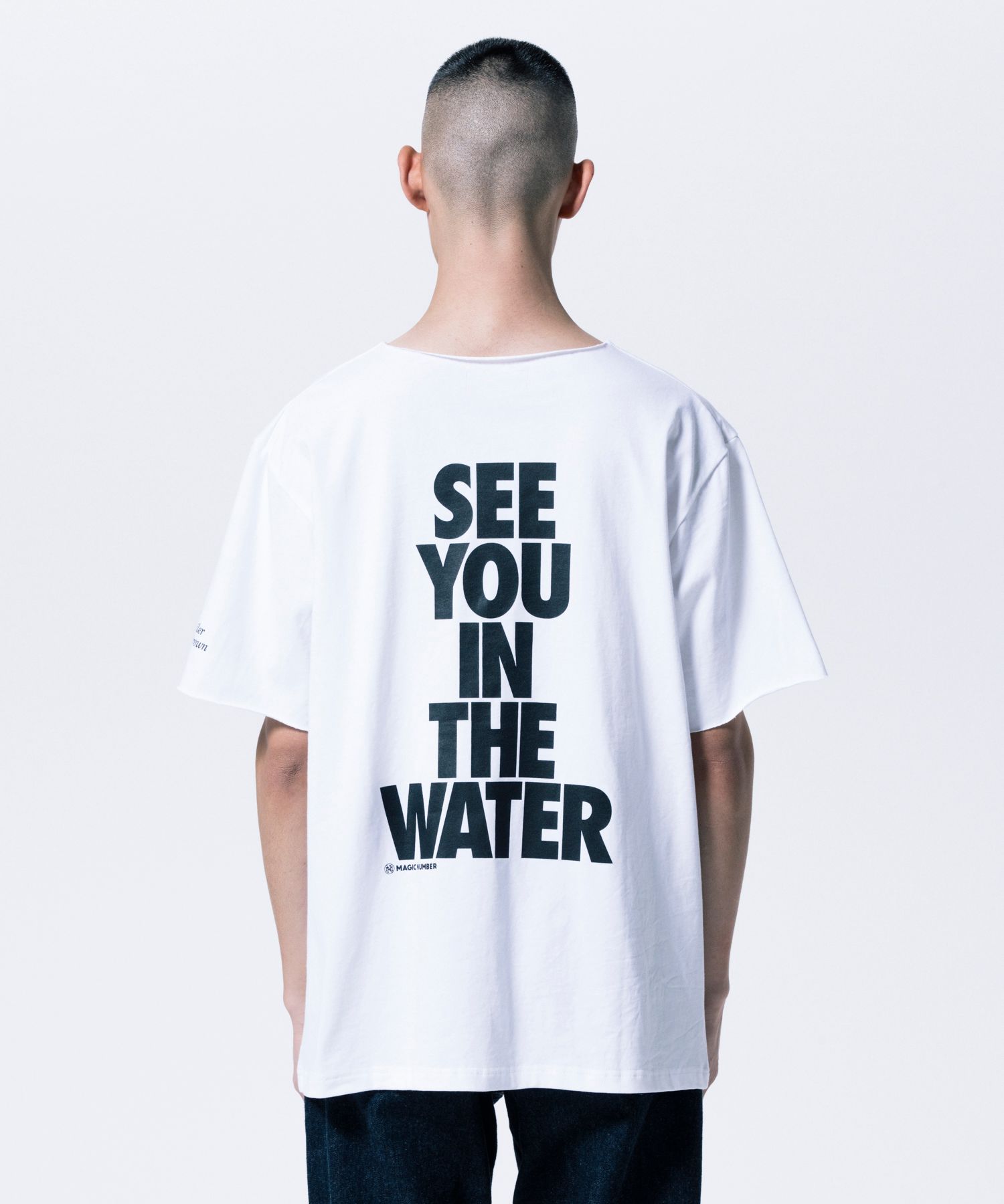 RWMN CUTOFF TEE (WHITE) / マジックナンバー コラボ オリジナル カットオフ Tシャツ