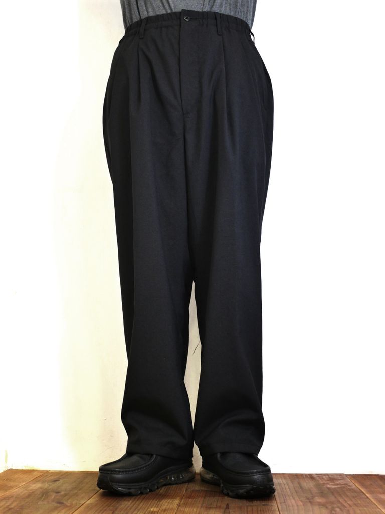 COOTIE PRODUCTIONS - T/W 2 Tuck Easy Pants (BLACK) / ポリウール 