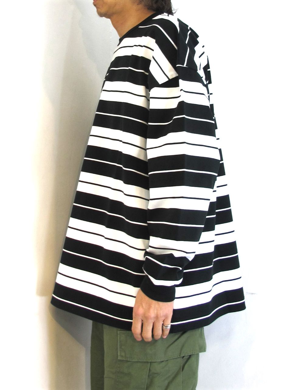 COOTIE 「 Supima Border Oversized L/S Tee 」 オーバーサイズ