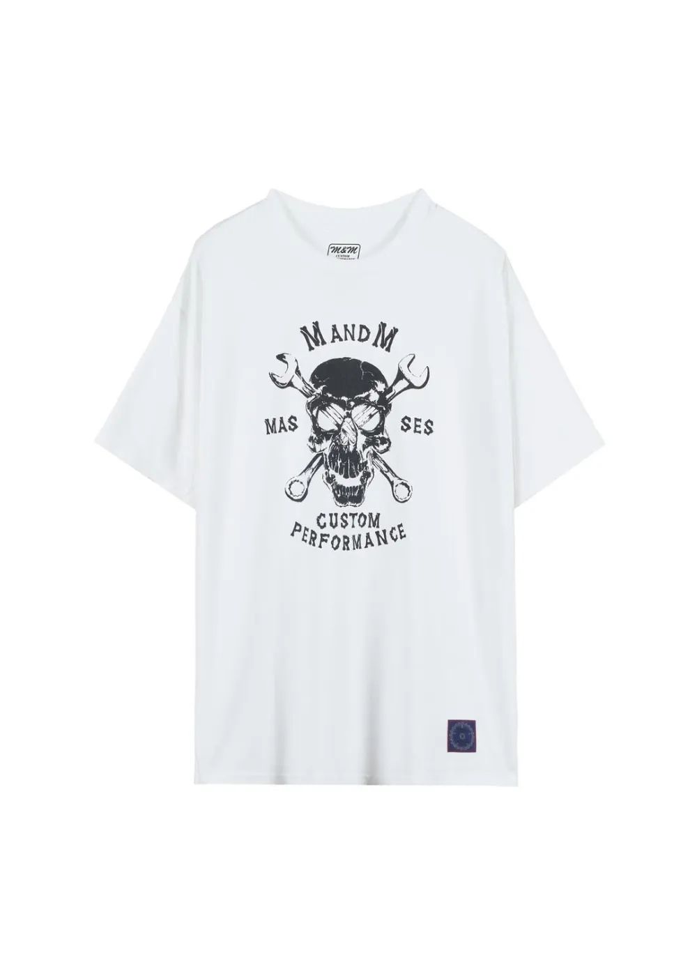×MASSES T-SHIRT SKULL WRENCH (WHITE) / マシス コラボレーション プリント Tシャツ
