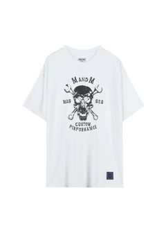 ×MASSES T-SHIRT SKULL WRENCH (WHITE) / マシス コラボレーション プリント Tシャツ