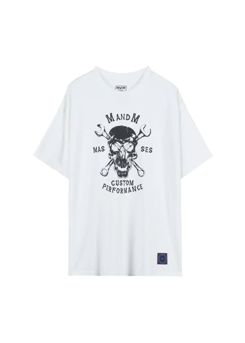 ×MASSES T-SHIRT SKULL WRENCH (WHITE) / マシス コラボレーション プリント Tシャツ