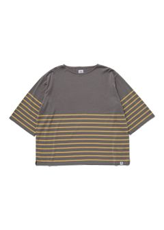 【ラスト1点】KNITTED BASQUE SHIRT "ERNEST" (GRAY) / サマーニット バスクシャツ