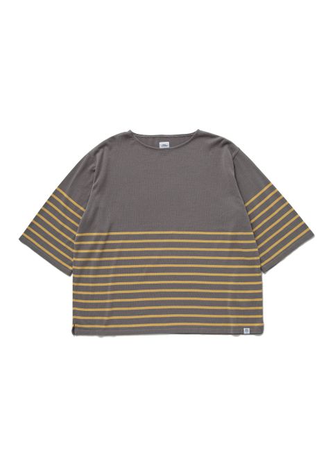 【ラスト1点】KNITTED BASQUE SHIRT "ERNEST" (GRAY) / サマーニット バスクシャツ