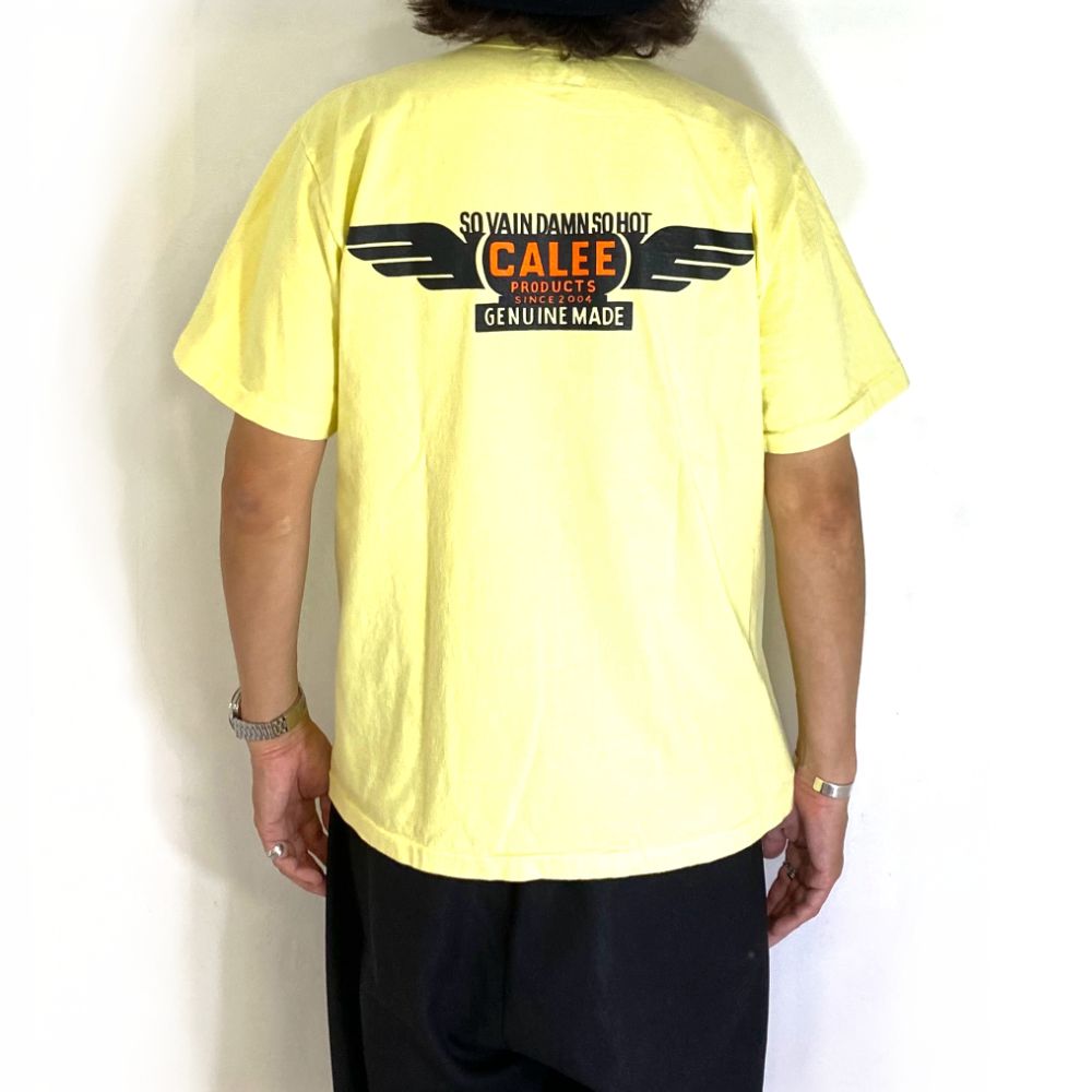 BINDER NECK WING LOGO VINTAGE TEE ＜NATURALLY PAINT DESIGN＞ (LIGHT YELLOW) / ×ナチュラリーペイント コラボ Tシャツ