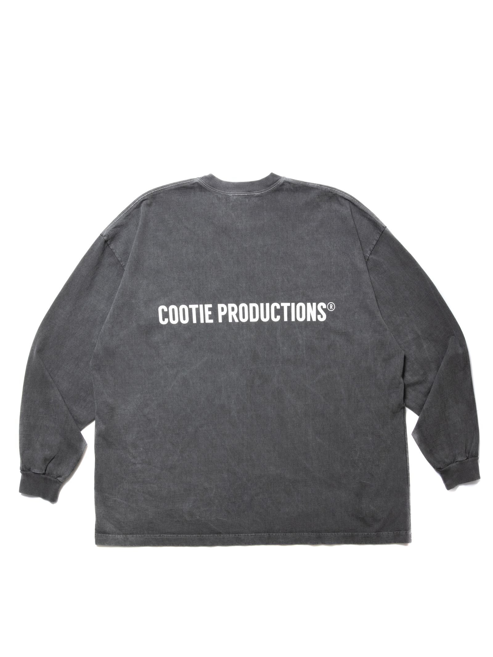 COOTIE PRODUCTIONS - Pigment Dyed L/S Tee (BLACK) / ピグメントダイ 定番ロゴプリントT |  LOOPHOLE