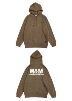 PULL OVER PARKA (BROWN) / ロゴ プリント スウェットパーカー