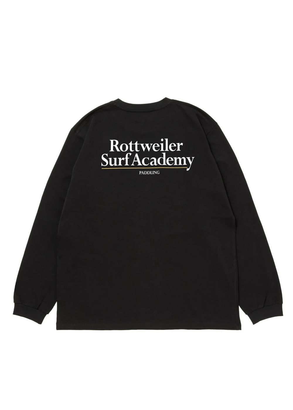 R9 SURF ACADEMY LS TEE (BLACK) /  オリジナル ロゴプリント ロングスリーブ Tシャツ