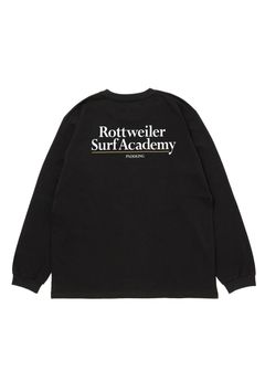 R9 SURF ACADEMY LS TEE (BLACK) /  オリジナル ロゴプリント ロングスリーブ Tシャツ