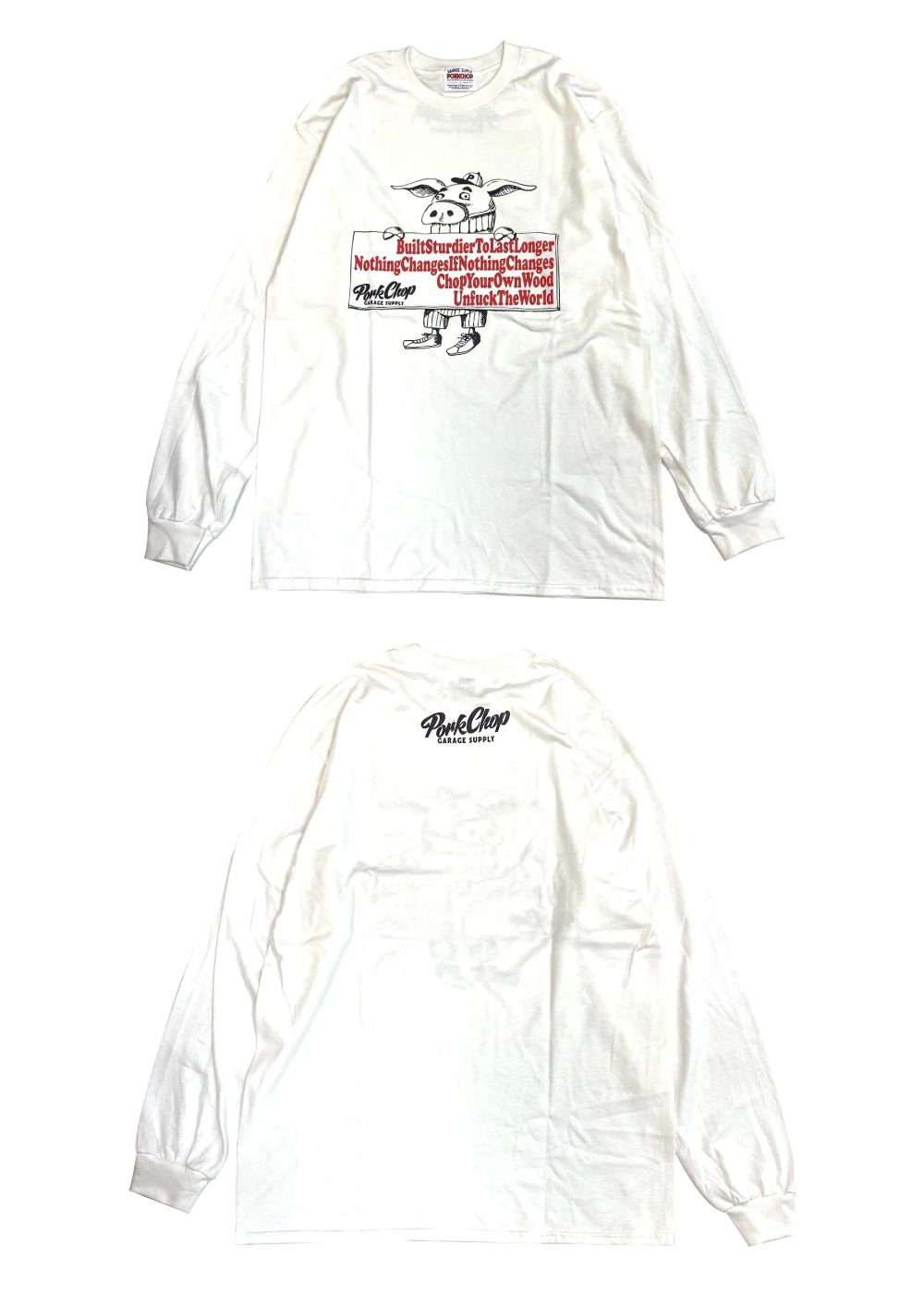 【ラスト1点】SLOGAN L/S TEE (WHITE) / スローガン ロングスリーブ Tシャツ